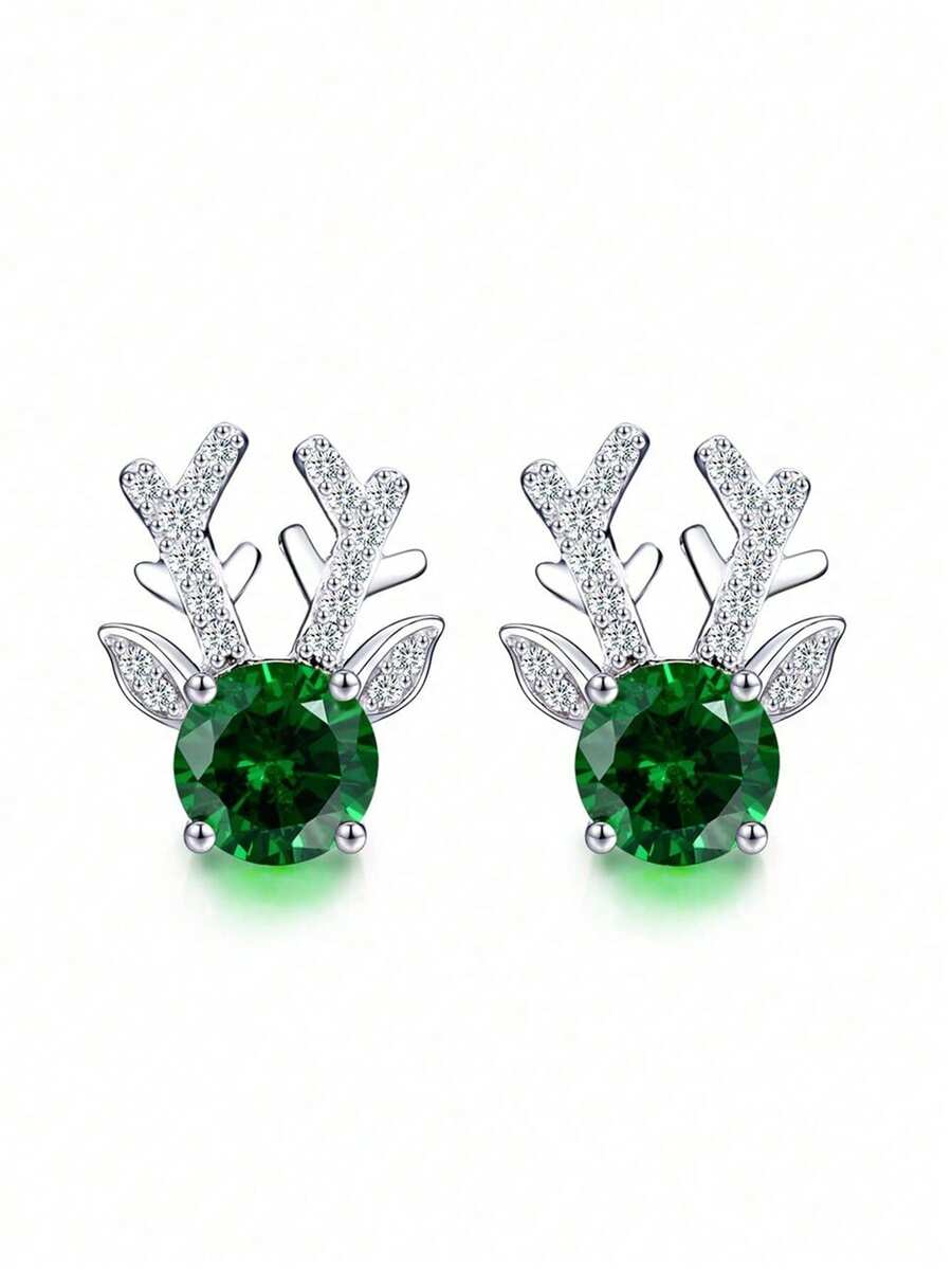 1 pereche cercei eleganți cu zirconiu cubic pentru femei, pentru cadouri de Crăciun, bijuterii de petrecere