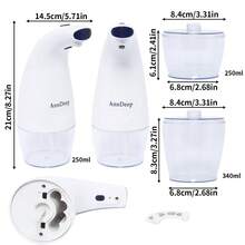 Automatic Foam Soap Dispenser, Touchless Hand Wash, Sunscreen Container, Dispenser, Sensor Soap Dispenser, Wall-Mounted Soap Dispenser, Outdoor, Indoor Home, Bathroom, Kitchen, Hotel, 340ml, Halloween Gift, Christmas Gift, Hydrating Mist, Moisturizing Mist, Spray, Essence Spray, Hyaluronic Acid Spray, Toner Spray, Hand Wash, Body Wash, Shampoo, Waterless Gel, Sunscreen Lotion