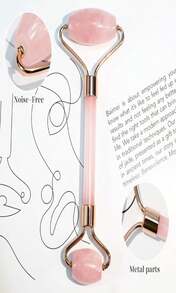 BAIMEI IcyMe Jade Roller &Amp; Gua Sha, Face Roller Redness Reducing Skin Care Tools, Self Care Pink Gift For Men Women, Massager For Face, Eyes, Neck, Relieve Fine Lines And Wrinkles - Rose Quartz - ColorC - 查看 2