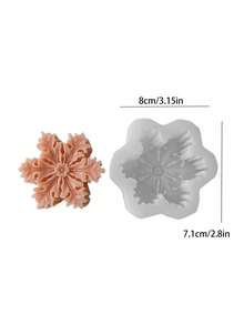 1 pieza Molde de silicona 3D en forma de copo de nieve navideño - Para velas, jabón, resina y manualidades de arcilla blanda/pegamento de goteo, herramienta decorativa de arte manual