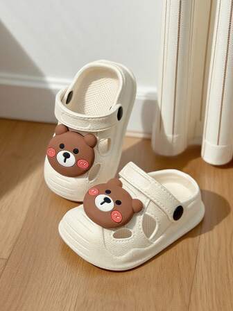 HAHABOBO Nuevas y populares zapatillas y sandalias para niños - Patrones de oso de dibujos animados lindos, perfectas para verano, otoño y todas las estaciones, zapatos unisex elegantes y versátiles para niños y niñas, material de EVA ligero, suave y de suela plana, impermeables para uso en interiores, hogar y ducha, adecuados para caminatas al aire libre, viajes, transporte, escuela, campus, jardín y zapatos de agua; ideales como regalos de Halloween, Navidad, vacaciones y fiestas