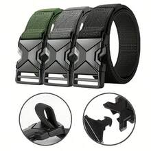 1pc/2pcs/3pcs New Tactical Belt, One-Click Quick Release Casual Utility Belt, Multi-Function Outdoor Hiking Training Nylon Waist Strap - X - View 3