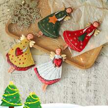 1 PIEZA Decoración de ángel de madera, decoraciones de árbol de Navidad 2D y artesanías navideñas, decoraciones de escena, decoraciones navideñas, decoraciones de habitación, decoraciones para el hogar, decoraciones de oficina, decoraciones para fiestas temáticas, decoraciones de Navidad