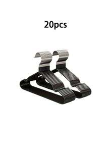 20/10 Piece Pack, Non-Slip Heavy Duty Hanger, (15.75" X 7.87"), Black Non-Slip Heavy Duty Hanger, Bedroom Supplies, Storage Supplies, Bedroom And Wardrobe Quality Durable Storage Solution - No Strenuous Hanging, Space Saving Design, Perfect For Life,Room Decoration