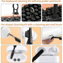 8合1/10合1/11合1/20合1笔记本电脑/手机屏幕清洁套装，包含键盘清洁刷、电子设备清洁工具、兼容Air的3合1清洁笔、耳机、键盘、笔记本电脑、手机、电脑显示器多功能清洁套装、电脑/手机键盘清洁喷雾、耐用电脑/手机清洁刷笔、日常及旅行必备除尘掸、必备维护工具 - 彩色 - 查看 3