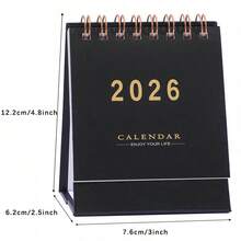 2025-2026 Mini Desk Calendar-Vertical Flap Portable Flip Calendar,Thick Paper Double Line Binding For Home/Office (Random Color, 1pc, Ins Style Seasonal Themes) - 2026 Mini Desk Calendar (random Color, 1 Pc) - View 3