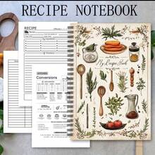 1 pieza Libro de recetas de estilo vintage Ins, cuaderno de cocina doméstica de papel grueso, diseño de portada creativa, álbum de colección de recetas del hogar, scrapbook, material de diario DIY, regalo creativo