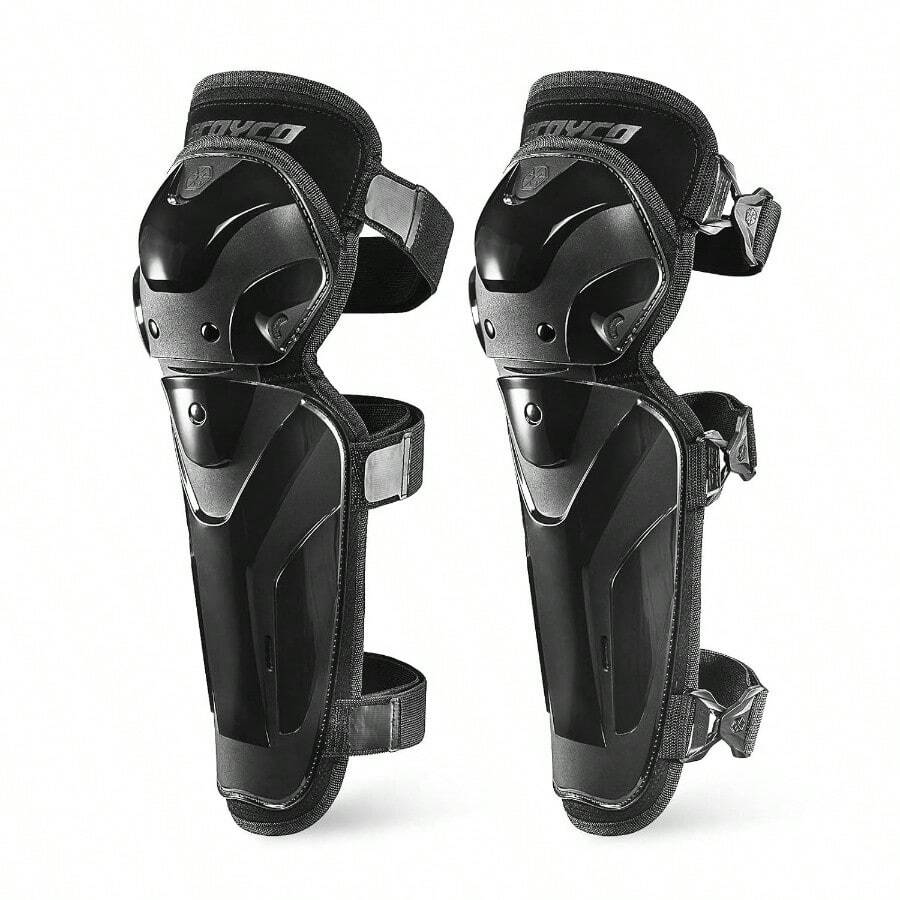 - Rodilleras y espinilleras de motocicleta u2013 Rodilleras protectoras ajustables para motocross, ciclismo de carretera, armadura de TPU con equipo protector de malla transpirable negro, 1 par - Negro - - Ver 1