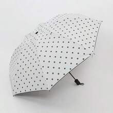 Manual 8-Rib Minimalist Polka Dot Black UV Protection Sun & Rain Umbrella - Multicolor - View 4