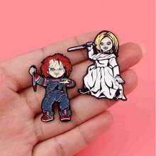 1pc Halloween Party Small Decoration Cartoon Horror Horror Ghost Doll Animation Brooch Badge Costume Backpack Decoration Personalized Accessory Brooch Gift For Friends And Family Random Style - Multicolor - View 2