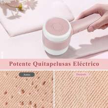 Quita Pelusa para Ropa, Removedor de Pelusa Eléctrico Carga Rápida USB,Potente Succión, Fabric Shaver Recargable, Maquina para Quitar Bolitas de Ropa, Lint remover para Suéteres de Tela, Sofás(Negro) - Rosa - Ver 7