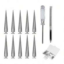 Pack Of 10/30/50 Cone Spikes Screwback Studs For Punk Clothing And DIY Crafts