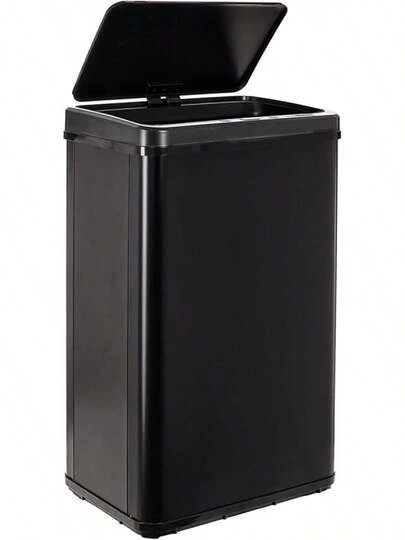 Sensor inteligente para pies con apertura automática y contacto manual, 40L, altura: 55.5 (x35.5x26), negro.