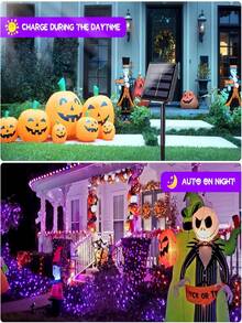 1PC Outdoor Solar String Lights - 20/50/100 LED Solar Christmas Lights With 8 Lighting Modes, IP65 Waterproof, For Yard, Fence, Balcony, Party, Christmas Tree Decoration, Wedding, Garden Decor - Solar Led String Light - 查看 9