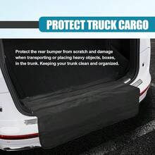 Protector universal plegable para maletero de coche, protector de parachoques trasero, tapete de carga para SUV, tapete para piso, evita araazos, 79.76x 64.01 - Negro - - Ver 6