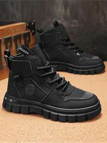 2025 New Men's Hiking Boots, Thick Sole, Anti-Slip, Durable, High-Top, Round Toe, Lace-Up, Color Blocking, Soft & Comfortable, Outdoor Sports, PU Leather, Waterproof, Oil-Resistant, Outdoor Casual, Work, Holiday, Travel, Hiking, Climbing, Adventure