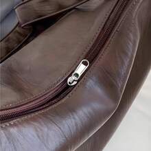 1个女士时尚单肩包，简约斜挎包，棕色PU材质单肩包，大容量，可调节肩带，适合日常、聚会、通勤等场合。 - 彩色 - 查看 7