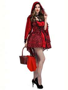 Capa con capucha de vampiro, chal con volantes, Caperucita Roja, apto para todo tipo de festivales, fiestas, disfraces de Halloween y Navidad