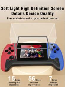 1pc New Large-Screen Game Console With 500 Classic Retro Games Nostalgic Red And White Machine Can Be Played By Two People And Can Be Connected To The TV For Screen Projection. Portable Travel FC Portable Handheld 3.5-Inch Screen Rechargeable Birthday Holiday Gift For Young Men And Women