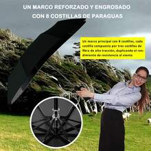 Paraguas Plegable con Hebilla de Anillo - Ligero y Portátil, Ideal para Lluvia y Sol, para Hombres y Mujeres - Nº167 en Más Vendidos de Paraguas Plegables en - Almendra - Ver 7