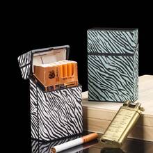 1PC Zebra Stripe Plastic 20-Cigarette Pack Cigarette Case, Portable With Lid And Snap Closure, Anti-Pressure And Moisture-Proof, Exquisite Cigarette Storage For Men And Women - Multicolor - View 1