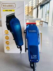 WAL-004 Juego de Cortapelos Eléctricos con Peine límite 4 piezas+ Tornillo de ajuste +aceite lubricante + cubierta protectora de cabeza de cuchillo +cepillo de limpieza - Azul - Ver 2