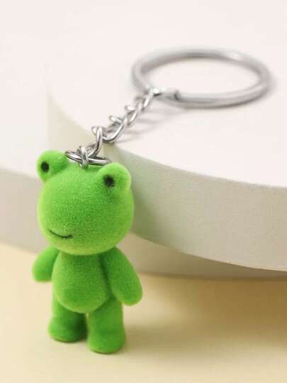 قلادة مفتاح 3D من الراتنج المخملي بشكل ضفدع جميل، قلادة مفتاح السيارة، تميمة حقيبة، اكسسوارات حقيبة، سلاسل رقبة مع حامل هوية، اكسسوارات السيارة، تميمة حقيبة، هدية عيد الميلاد