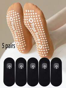 3/5/8 أزواج جوارب اليوغا للنساء، مانعة للانزلاق بسيليكون، قصيرة، أحادية اللون، مناسبة للياقة البدنية الداخلية، الرقص، اليوغا، صالة الألعاب الرياضية، أعمال الأرضية، الرياضات الداخلية، البيلاتس، الترامبولين، أحذية البالية، الخريف