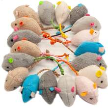 5-10pcs Rattle Cat Mouse Toy Imitation Fur Cat Mouse Toy Interactive Cat Game Toy Indoor Cat Toy