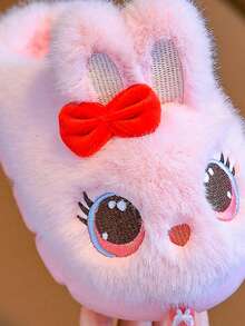 1双儿童卡通可爱拖鞋，2025年冬季新款，男童女童幼儿室内防滑保暖拖鞋 - 粉色 - 查看 5