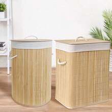 Cesta de lavandería de bambú, cesta de lavandería plegable de gran capacidad con asa, cesta de lavandería rectangular/redonda, ahorra espacio en dormitorios, baños, salas de lavandería, etc., un imprescindible para el hogar. Cesta de lavandería, cesta de lavandería, cesta de almacenamiento de baño, cesta, cesta de almacenamiento, cesta de lavandería plegable, cesta de almacenamiento.