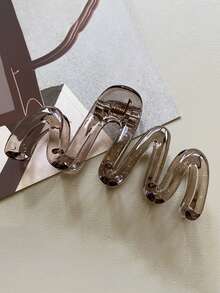 4pcs/1pc Women Wavy Large 4.3 Inch Black/Amber/Brown Lightweight Plastic Hair Claw Clips, Fashion Versatile High-End Simple Ombre Solid Color Hair Accessories For Daily, Leisure, Party, Work, Travel, Ponytail, Bun, Washing Face, Makeup, Outfit Match Hair Jaw Clip Hair Clamps Hair Clutch Hair Catcher Clip, Elegant, School Stuff, College Fall Winter Hair Clip For Vacation Outfits Woman