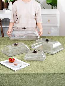 Plastic PET Material, Multi-Size Rectangular Display Trays With Dustproof Lids, Unbreakable, Reusable Fruit Plates, Desserts, Snacks, Cakes Trays, Suitable For Various Festivals, Weddings, Parties, Banquets - Transparent - View 7