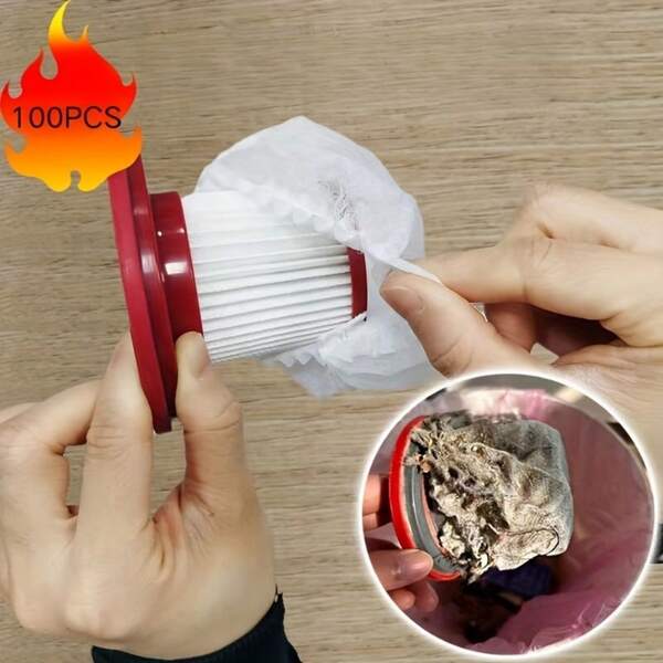 SOKANY 100/50pcs Disposable Vacuum Cleaner Filter Dust Bag-Universal Non-Woven Replacement Accessories, Elastic And Retractable Design, Universal Size, Durable And Easy To Clean, 99.99% Locks In Dust And Hair, Efficient Filtration To Improve Cleaning Performance, Extend Machine Life, Hotel/Office/Home Cleaning Assistant
