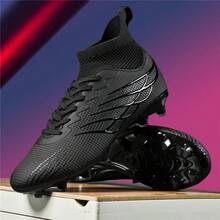 新款男士足球鞋，透气混合材质，AG钉高帮足球鞋