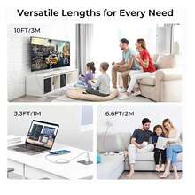 1pc USB To USB-C Data Cable (1 Pack, 3.3/6.6/10 Ft), Type-C Charger And USB-C Charging Cable, Supports 3A Fast Charging, Compatible With Galaxy S25 S24 S23 S22 A56 A55 A36 A35 A16 A15, Moto G, Pixel 9 And More Smartphones - Multicolor - View 4