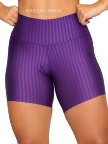 Kit 2 Shorts Academia Feminino 3D Básico Primavera Verao - MARINHO+ROXO - Visão 4