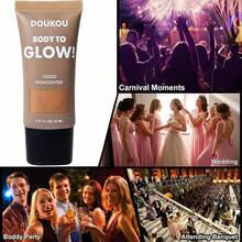 DOU KOU 2PC Body Shimmer Oil, Glow Liquid Illuminator Pure Gold, Tanner Cream, Tanning Lotion,  For A Sun-Kissed Glow, Bronzer To Get Dark Fast For Tattoo, Outdoor Tanning Lotion, Airplane Travel Essentials, Travel Size Toiletries