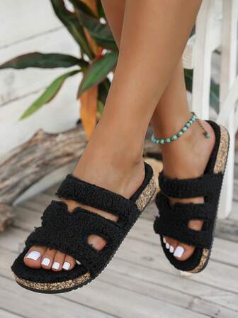 Women's Open Toe Slippers, Classic Fashion Versatile Indoor Outdoor Vacation Home Slippers - Women's Comfortable Open Toe Slippers, Casual Walking Shoes - Suitable For Indoor And Outdoor Use, Comfortable Versatile Flat Slippers, Women Slippers, Shoes, Elegant Women Shoes