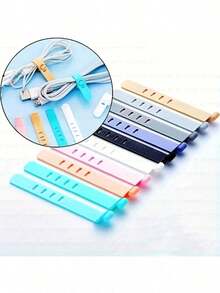 20pcs Multi-Color Reusable Multifunctional 5-Hole Silicone Cable Ties, Cable Ties Data Cable Organizer, Multipurpose Cable Organizer For Wires And Cables, Grocery Bag Ties, Curtain Ties, Easy To Use And Multifunctional Accessory For Home And Travel Power Bank Travel Bag Portable Charger Charger Case School College Back To School Headphone Case Cable Bag Electronic Bag Dorm Camping - 隨機顏色混合出貨 - 查看 1