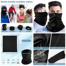 2 - Pack Neck Gaiter Face Cover Scarf Men Women - Breathable Wind - Proof Cotton Stretchy Face Ski, Snowmobile, Winter Running