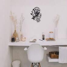 户外走廊壁挂金属装饰品，鸟形铁艺镂空金属工艺品 - 黑色 - 查看 7