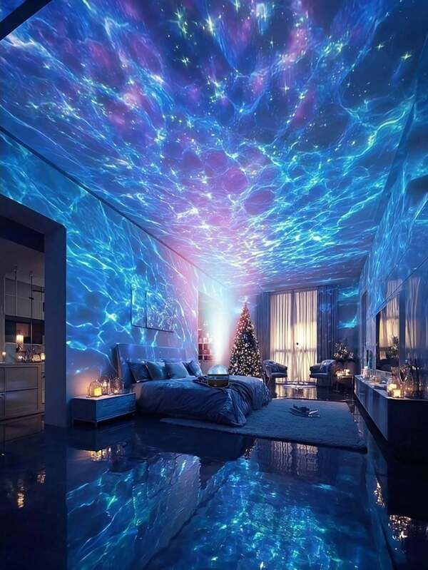 ضوء ليلي بتأثير موجة مائية يعمل بمنفذ USB مصمم للاحتفالات بعيد الميلاد والهالوين ورأس السنة. تصميم مريح للأجواء. إضاءة RGB متعددة الألوان قابلة للتعديل، تأثير إضاءة متدفقة ساحرة، مثالي لديكور غرف النوم وغرف المعيشة والتخييم والحفلات الخاصة بالبالغين.