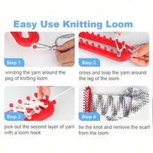 Beginner DIY Handmade Weaving Kit - Plastic Weaving Loom Tool Set With Crochet Hook, Suitable For All Seasons Handicrafts, Slouchy Weaving Scarf Towel Weaving Loom, Easy To Use Handloom