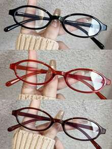 1 件女士时尚优雅椭圆形眼镜框，轻巧便携，精致展现独特风格 - 無色 - 查看 8