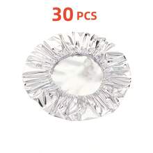 30 pièces Couvercles thermiques réutilisables en feuille d'aluminium - Couvercles de réchauffage de table, couvercles en feuille d'aluminium, conservation et réchauffage des aliments en cuisine, convient pour les bols, assiettes et plats - garde les aliments chauds, frais, à l'abri des insectes et de la poussière, équipement de réchauffage des aliments
