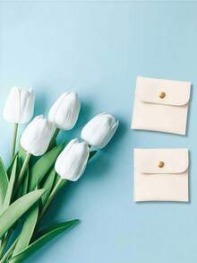 1/5/10pcs Faux Leather Jewelry Pouches With Snap Closure, Luxury Gift Bags For Earrings, Necklaces, Bracelets And Rings Storage - Multicolor - View 7