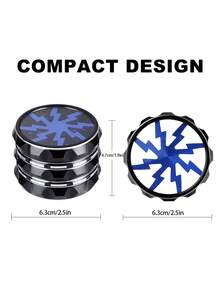 1 Metal Grinder - Four Layer Manual Crusher, Designed With Red And Purple Snowflakes, Made Of Zinc Alloy Material - Portable Smoking Tool Gift, Fashionable Smoking Tool, Metal Food Grinder.