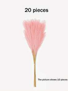 10/20pcs-Artificial Reed Grass Boho Decor Faux Pampas Grass Large Tall Fluffy Artificial Fake Flower Bulrush Reed Grass For Vase Filler Farmhouse Home Kitchen Bohemian Decoration, Room, Wedding Party Decor (Pink), Valentine Day, Gift Gifts Birthday Graduation,Fall Decor,Autumn,Fake Plants
