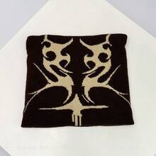 1 件秋冬美国街头风格提花火焰针织帽,温暖时尚个性化滑雪帽秋季 - 彩色 - 查看 9